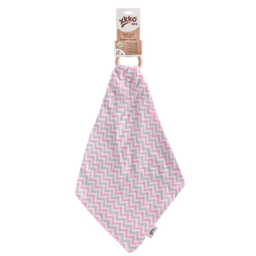 Kousátko XKKO BMB s plenkou - Chevron Baby Pink