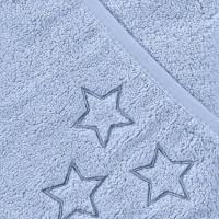 BIO bavlněná froté osuška s kapucí XKKO Organic 90x90 - Baby Blue Stars 5x1ks (VO bal.)