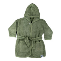Dětský biobavlněný froté župan XKKO Organic - Granite Green 6-12m