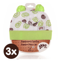 Bambusová čepička XKKO BMB - Lime Spirals 3x1ks VO bal.