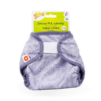 Svrchní PUL kalhotky XKKO Newborn - Safari Lavender Aura