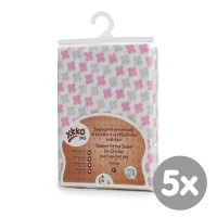 Bambusové prostěradlo s gumou XKKO BMB 50x70 - Baby Pink Cross 5x1ks (VO bal.)