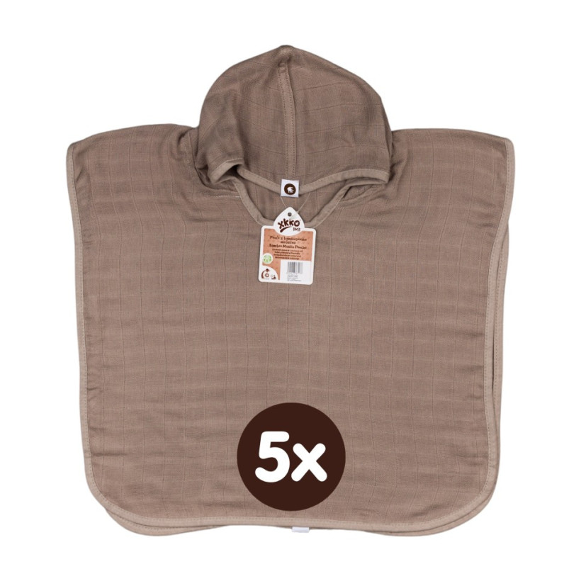 Bambusové mušelínové pončo XKKO BMB Colours - Atmosphere Vel.2 5x1ks (VO bal.)