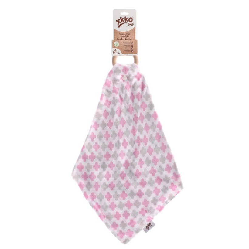 Kousátko XKKO BMB s plenkou - Baby Pink Cross 6x1ks (VO bal.)