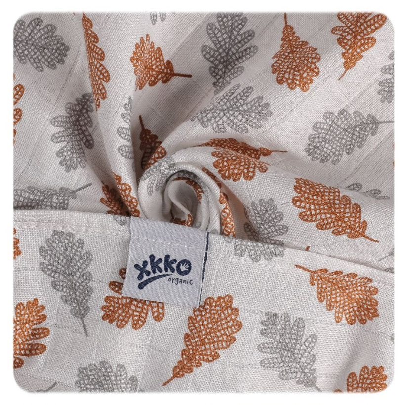 Dětské pleny z biobavlny XKKO Organic 70x70 Staré časy - Dub 5x3ks (VO bal.)