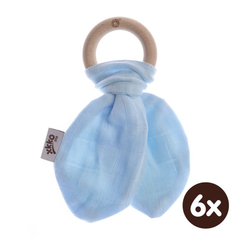 Kousátko XKKO BMB Lístky - Baby Blue 6x1ks (VO bal.)