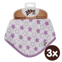 Bambusový slintáček XKKO BMB - Little Stars Lilac 3x1ks VO bal.