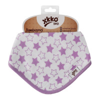 Bambusový slintáček XKKO BMB - Little Stars Lilac 3x1ks VO bal.