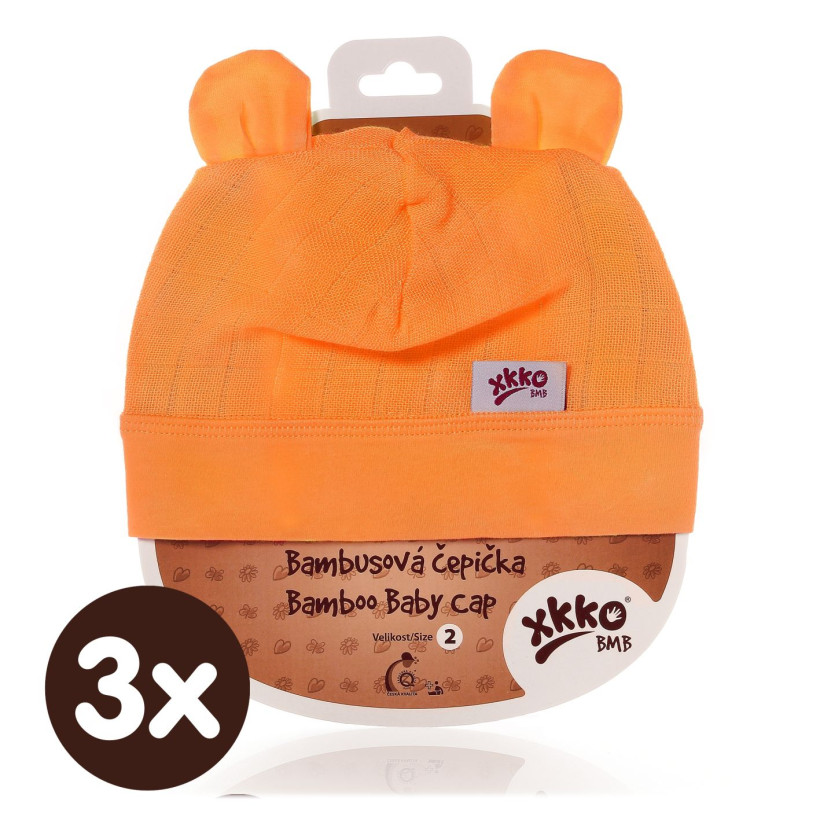 Bambusová čepička XKKO BMB - Orange 3x1ks VO bal.