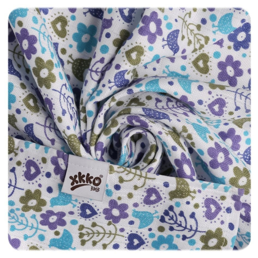 Bambusové pleny XKKO BMB 70x70 - Flowers&Birds Boys MIX 10x3ks VO bal.