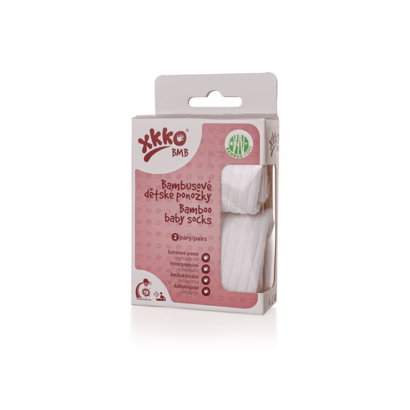 Ponožky XKKO BMB Pastels White - 24-36m 2páry