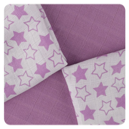 Bambusové ubrousky XKKO BMB 30x30 - Little Stars Lilac MIX