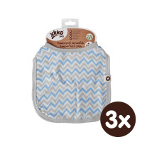 Bambusový bryndáček XKKO BMB - Baby Blue Chevron 3x1ks VO bal.