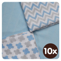 Bambusové ubrousky XKKO BMB 30x30 - Scandinavian Baby Blue MIX  10x9ks VO bal.