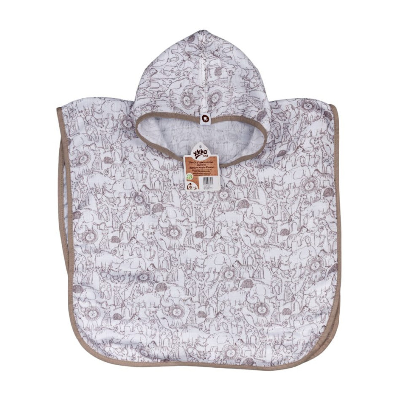 Bambusové mušelínové pončo XKKO BMB Safari - W/Atmosphere Vel.2