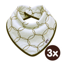Bambusový slintáček XKKO BMB - Natural Brown Circles 3x1ks VO bal.