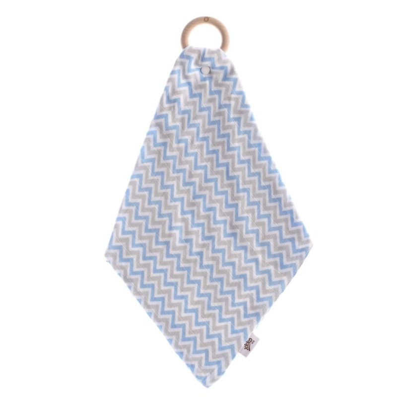 Kousátko XKKO BMB s plenkou - Chevron Baby Blue 6x1ks (VO bal.)