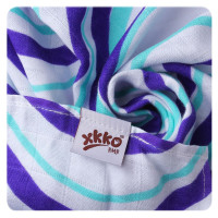 Bambusové pleny XKKO BMB 70x70cm - Hearts&Waves Ocean Blue MIX 10x3ks VO bal.