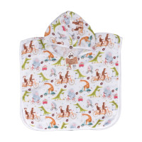 Bambusové mušelínové pončo XKKO BMB Digi - ZOO on the Road Vel.1