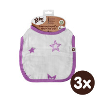 Bambusový bryndáček XKKO BMB - Lilac Stars 3x1ks VO bal.
