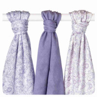 Bambusové pleny XKKO BMB 70x70 - Safari Lavender Aura MIX 3ks