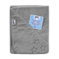 BIO bavlněná froté osuška s kapucí XKKO Organic 90x90 - Silver Stars 5x1ks (VO bal.)