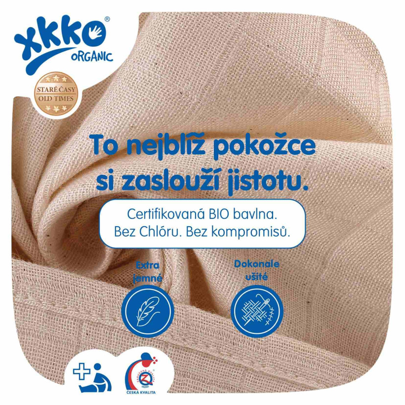 Dětské pleny z biobavlny XKKO Organic 70x70 Staré časy - Safari Mountain Spring MIX