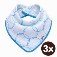 Bambusový slintáček XKKO BMB - Cyan Circles 3x1ks VO bal.