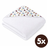 Bambusová froté osuška s kapucí XKKO BMB 90x90 - Butterflies 5x1ks (VO bal.)