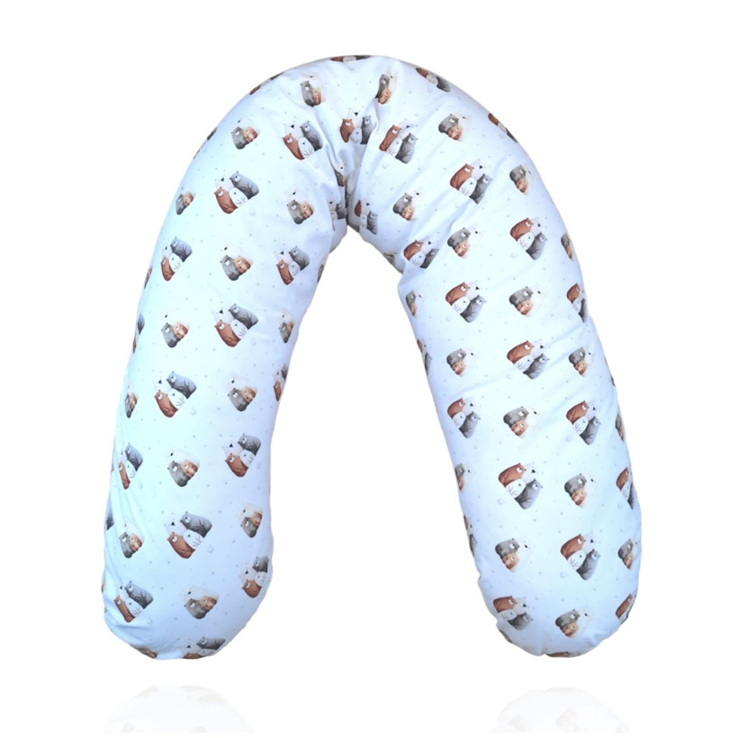 Velký kojící polštář XKKO LUX - Bear Family