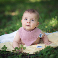 Dětský slintáček XKKO Organic Staré časy Light Pink