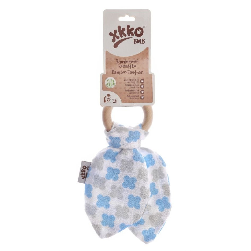 Kousátko XKKO BMB Lístky - Baby Blue Cross 6x1ks (VO bal.)