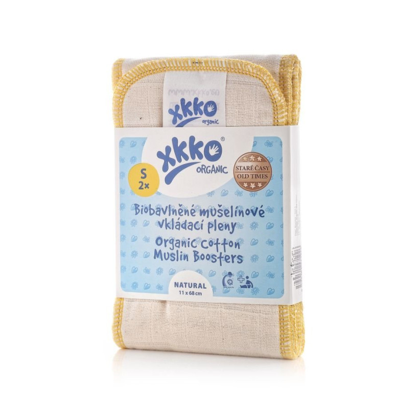 Vkládací pleny XKKO Organic Old Times - Natural Velikost S 5x2ks (VO bal.)