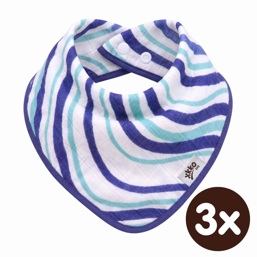 Bambusový slintáček XKKO BMB - Ocean Blue Waves 3x1ks VO bal.
