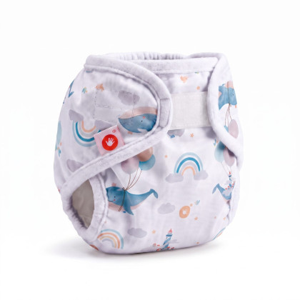 Svrchní PUL kalhotky XKKO Newborn - Sky Whale