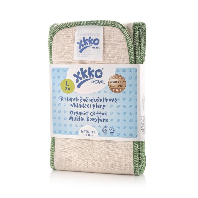 Vkládací pleny XKKO Organic Old Times - Natural Velikost L 5x2ks (VO bal.)