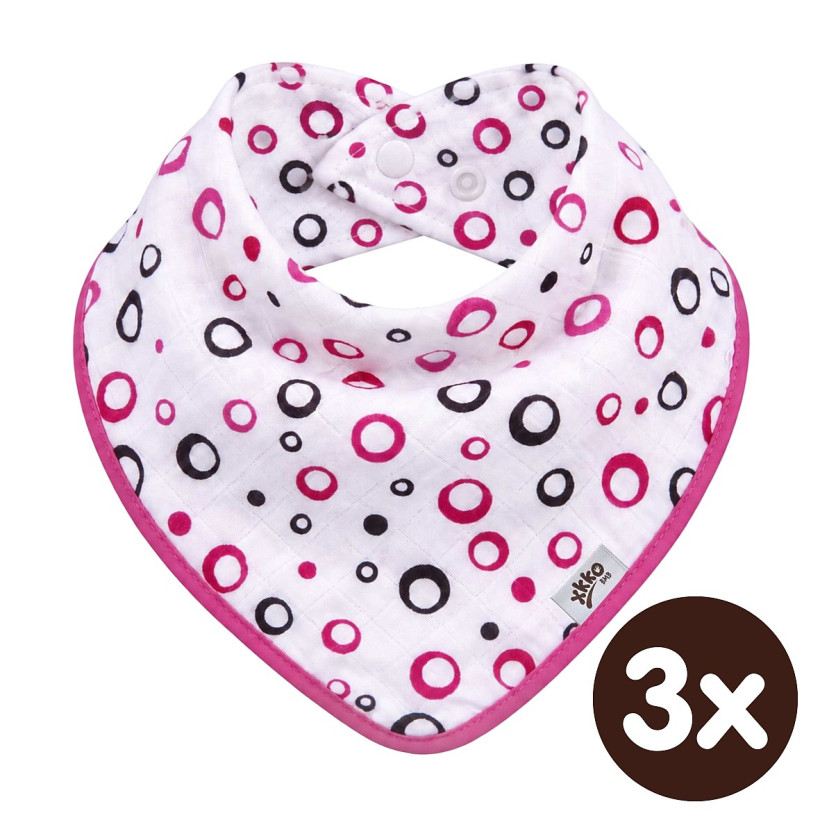 Bambusový slintáček XKKO BMB - Magenta Bubbles 3x1ks VO bal.