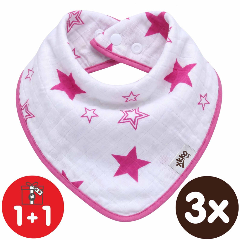 Bambusový slintáček XKKO BMB - Magenta Stars 3x1ks VO bal.