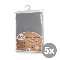 Bambusové prostěradlo s gumou XKKO BMB 120x60 - Baby Grey 5x1ks (VO bal.)