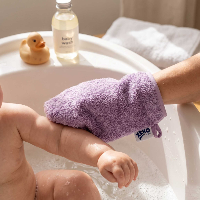BIO bavlněná froté žínka XKKO Organic - Lavender Aura